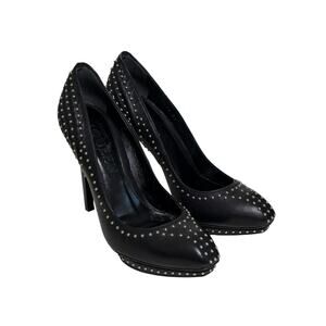 Alexander McQueen Leather Studded Platform Pumps 37 7